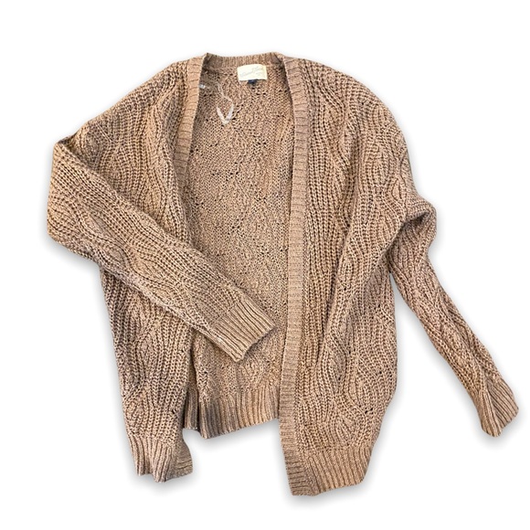 mauve chunky knit cardigan - Picture 2 of 3